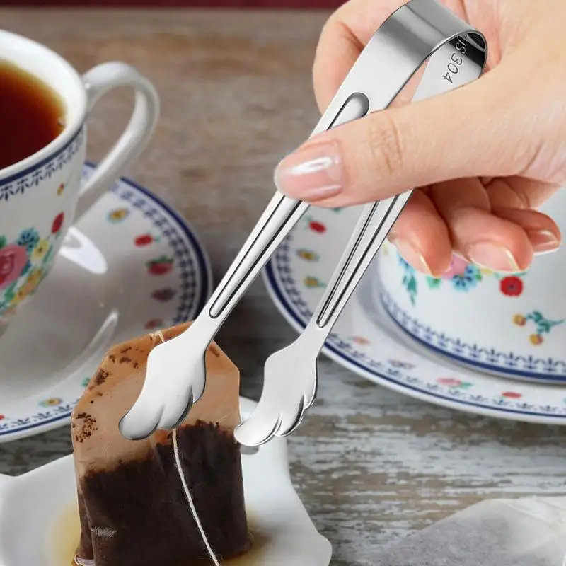 Stainless Steel Mini Tong Food Serving Clamp For Salad Ice Non-Stick Bread Meat Fruit Clamp food tongs