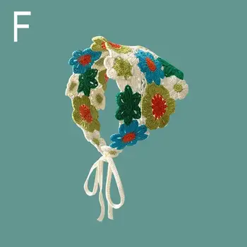 عصابة رأس مثلثة مجوفة مصنوعة يدويًا من الكروشيه 7