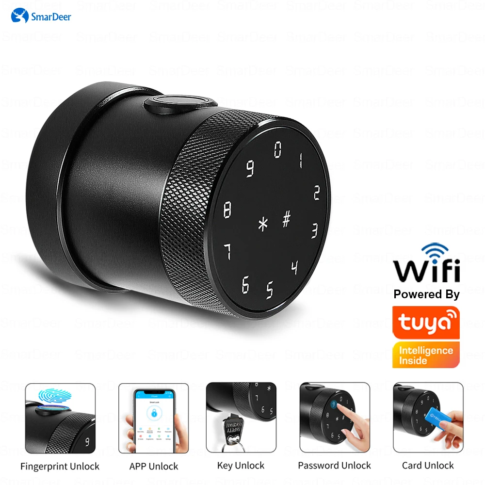 

SmarDeer Digit Electronic lock for Tuya smart Lock with Biometric Fingerprint Unlock Keyless Entry Door Lock