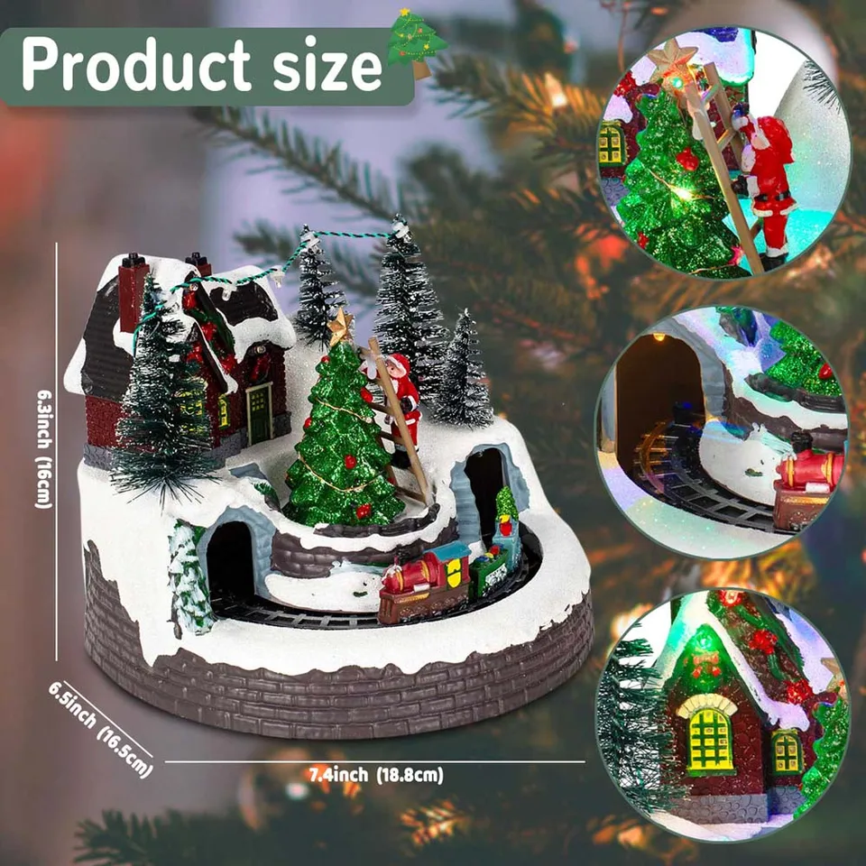 大幅値下げ訳有り　写真追加　クリスマス置物 ライト付　2009年製【動作確認済】 アニメーションクリスマスビレッジハウスグッズ置物、ライト