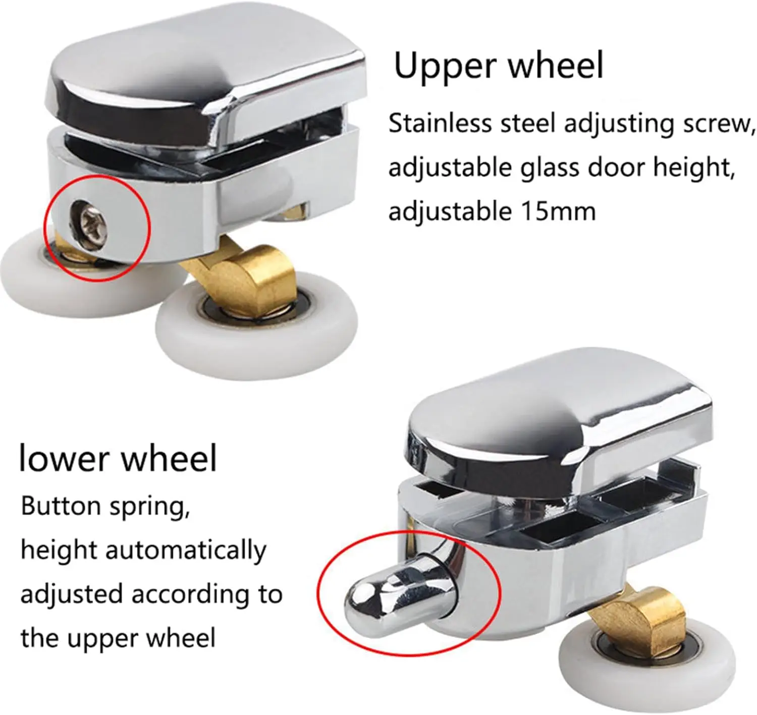 Shower Door Wheels Sliding Glass Door Pulleys Replacement Bearing Rollers Runner Shower Room Cabins Swinging Pulley Sliding