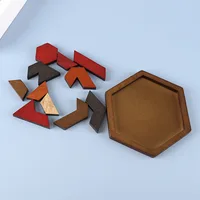 Hexagonal Wooden Puzzle — Adult Brain Teaser Toy, comprising 11 interlocking puzzle pieces, a challenging logic game ideal for t 3