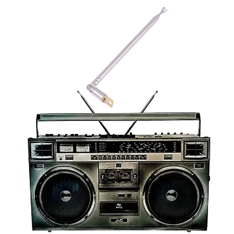 

1Pc 4 Section Telescopic Stainless Steel AM FM Radio Antenna Universal Head Speaker Radios Pull Rod