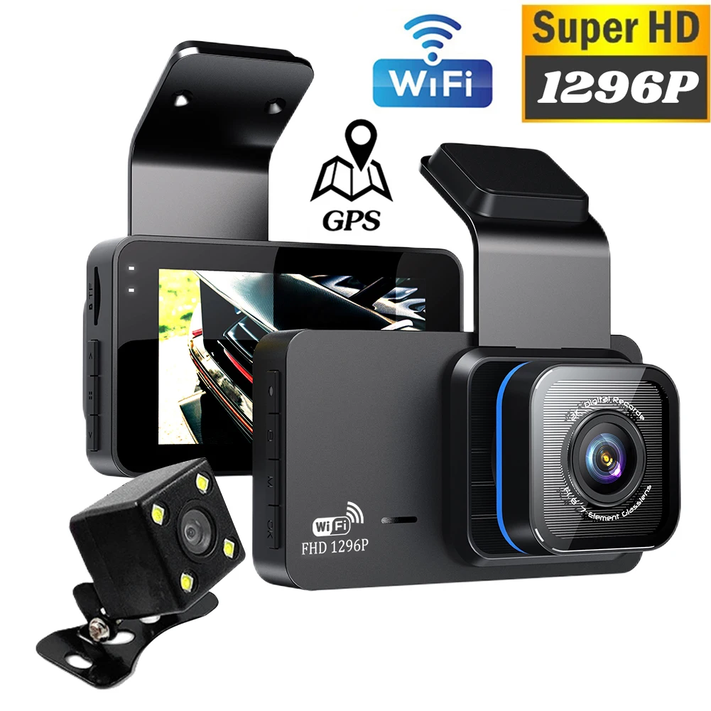 

Dash Cam WiFi Car DVR 1296P Rear View Vehicle Camera Drive Video Recorder Dashcam Black Box GPS Car Accessories Parking Monitor