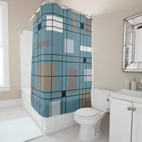 Mid Century Atomic Age Lines, Starburst, Abstract Art Shower Curtains Bathroom Curtains Bathroom Curtains With Hooks Home Decor 2