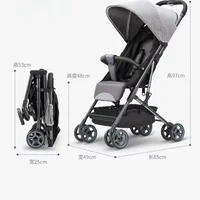 Style Baby Stroller Suitable for Travel on Airplanes, Lightweight and Foldable Baby Stroller with Sitting and Lying Function