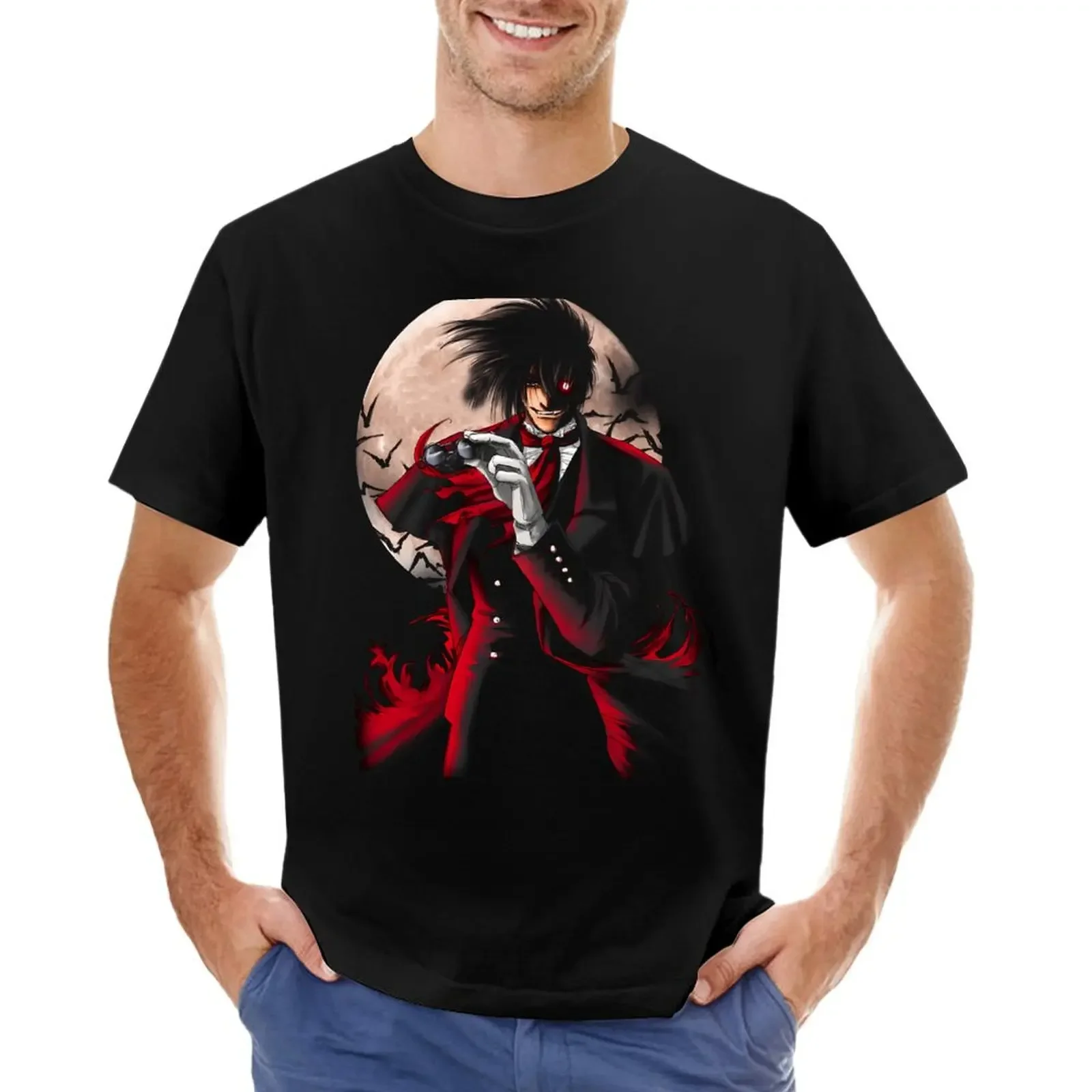

Футболка Hellsing Dark Fantasy Anime Ultimate Alucards, летний топ, эстетическая одежда, мужские тренировочные рубашки