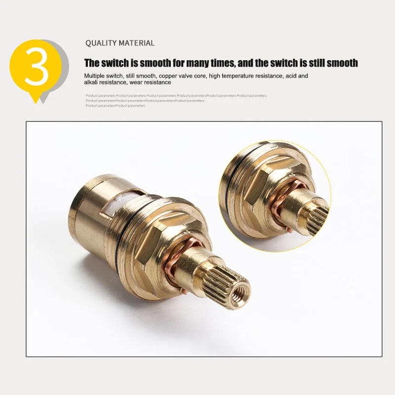 2 Pcs 1/2 Inch Tap Valve Cores Replacement for Tap Valves Quarter Ceramic Disc Gland Brass 20 Teeth Accessories New Random Color