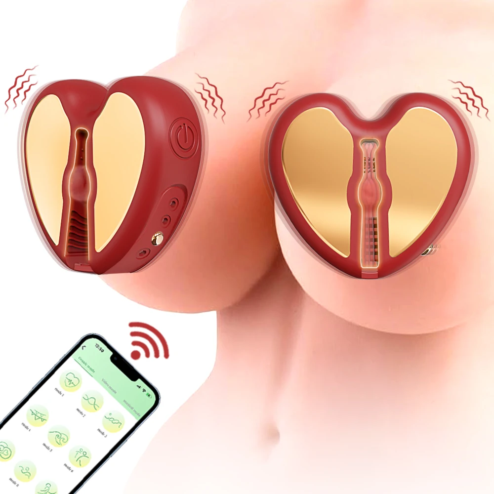 Elektrischer Nippelvibrator, Herzform, verstellbare Brustklammern, kabellose APP-Steuerung, Nippelstimulator für Frauen, BDSM, Sexspielzeug ab 18 Jahren 1