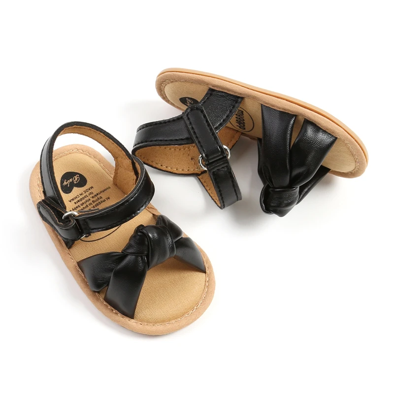 0-18 Months Toddler Newborn Infant Shoes Baby Girls Open Toe Sandals Summer Knotted Twist Soft Non-slip Walking Shoes