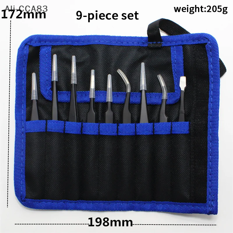 6Pcs/9Pcs Stainless Steel Precision ESD Anti-static Tweezers Set Hand Tool Repair Tool ESD10, ESD11, ESD12, ESD13, ESD14, ESD15 image 2