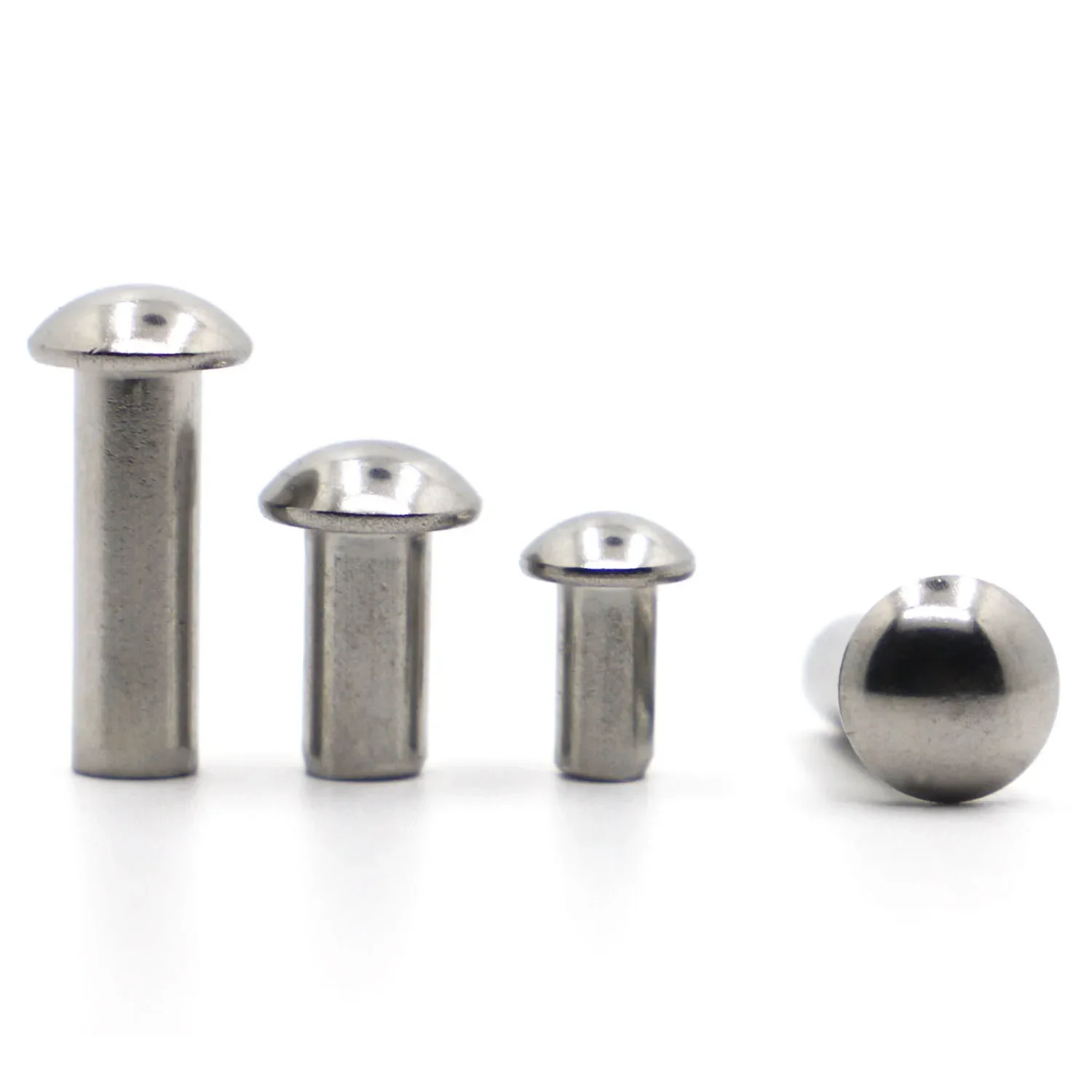 

10-50pcs M0.8 M1 M1.2 M1.4 M1.6 M2 M2.5 M3 M4 M5 M6 304 Stainless Steel Solid Round Head Rivet Alloy Self-plugging Rivet GB867