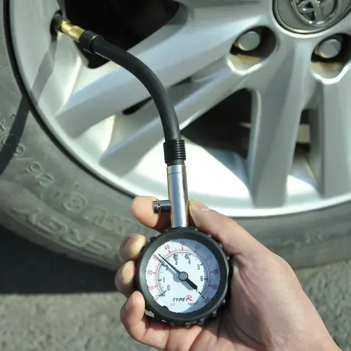 Reifen Luftdruck Tester 0-100 Psi Hochpräzise Universal Lange Rohr Reifen Manometer Meter Für Auto Und Motorrad auto Werkzeug – Detail 8