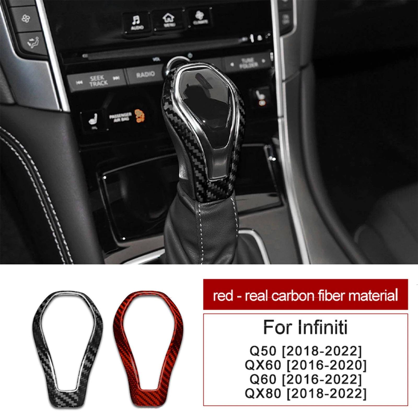 Cover for Infiniti Q50 Q60 QX60 QX80 20182022 Car Gear Shift Knob