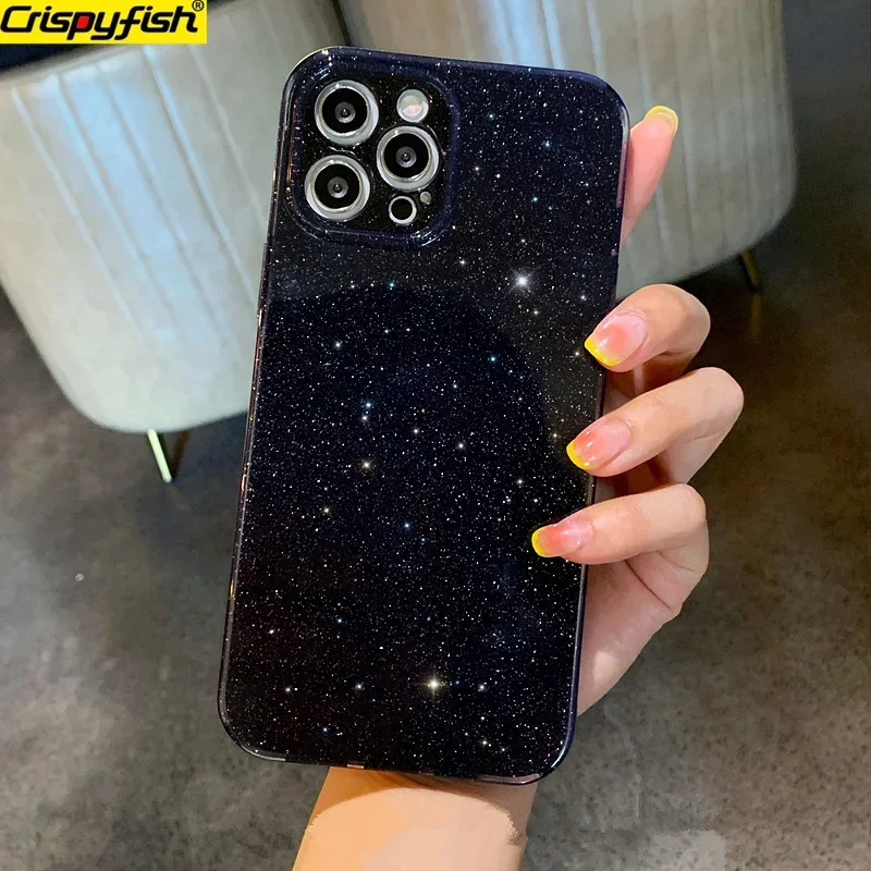 Luxury Nbole Black Colour Glitter Silicone Phone Case For iPhone