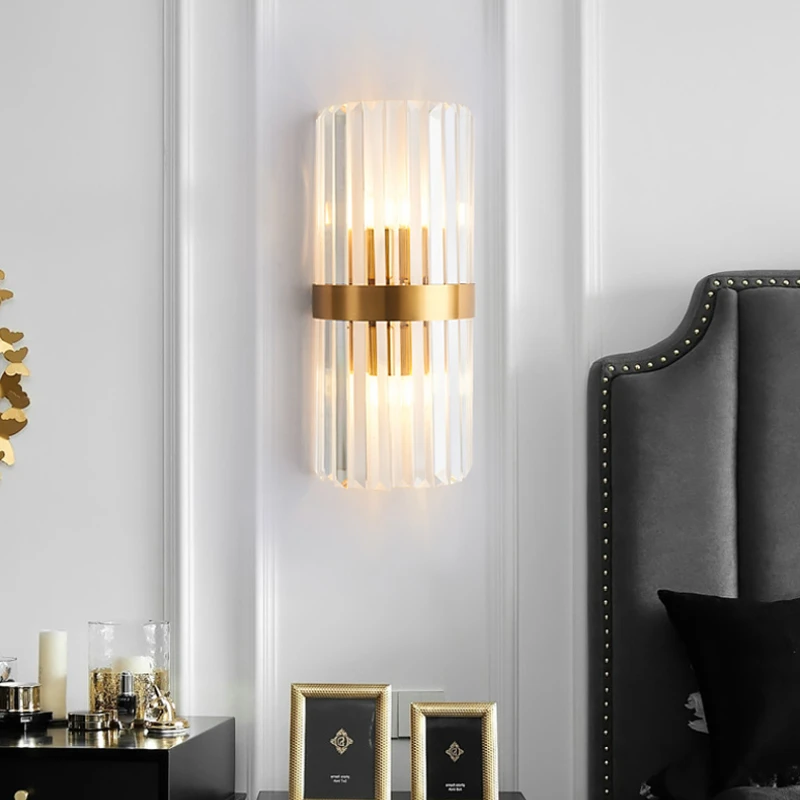 

Postmodern Style Wall Lamps Bedroom Bedside Living Room Staircase Crystal Stainless Steel Beautiful Decorative Bracket Luminaire