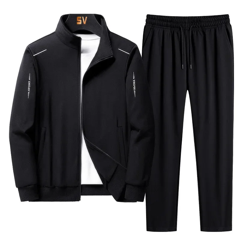 Tracksuit Men Sports Suit 2024 New Men's Spring and Autumn Casual Middle-aged Men's Sportswear Two-piece Sets Plus Size 8XL 2024 fashion and leisure spring and autumn men s polyester set football sports set loose running clothing hot selling men s clot