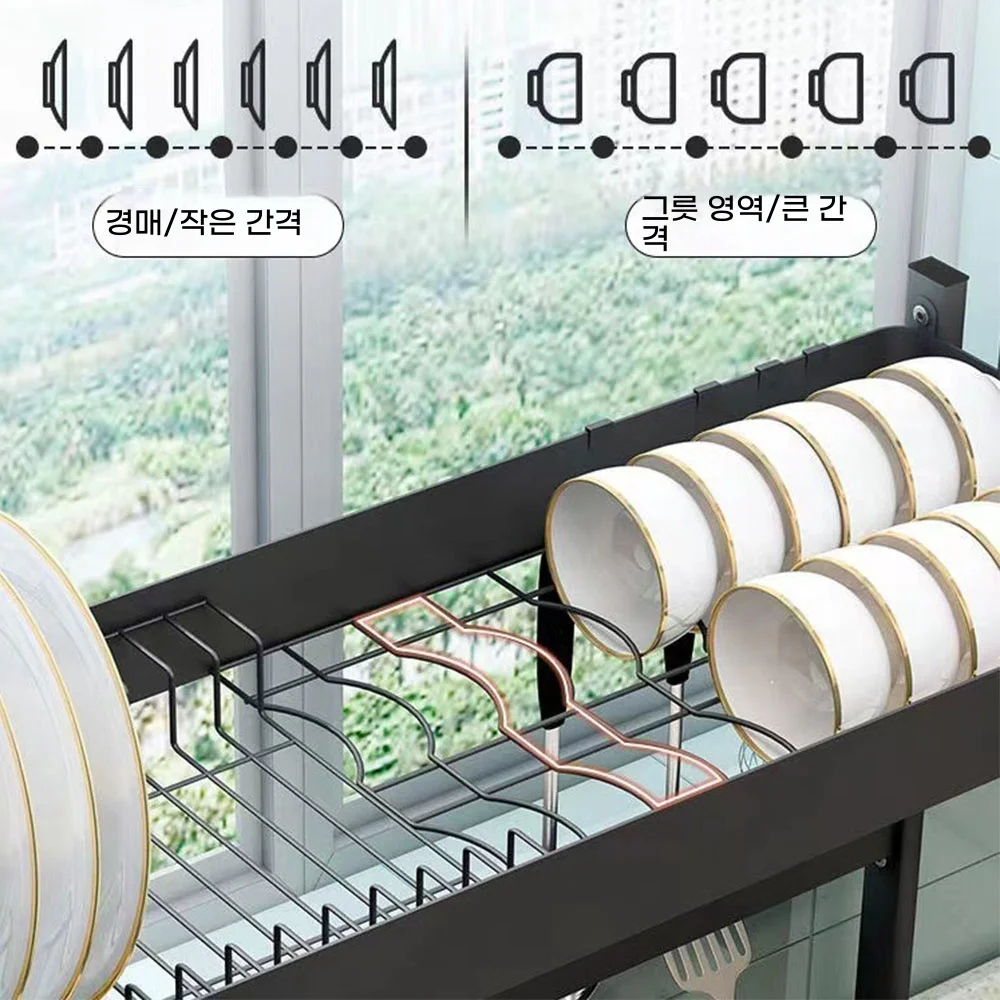 Over The Sink Dish Drying Rack Dust Proof for Kitchen Stainless Steel Drain Shelf Multi Organizer Cabinet Dish Rack Drying