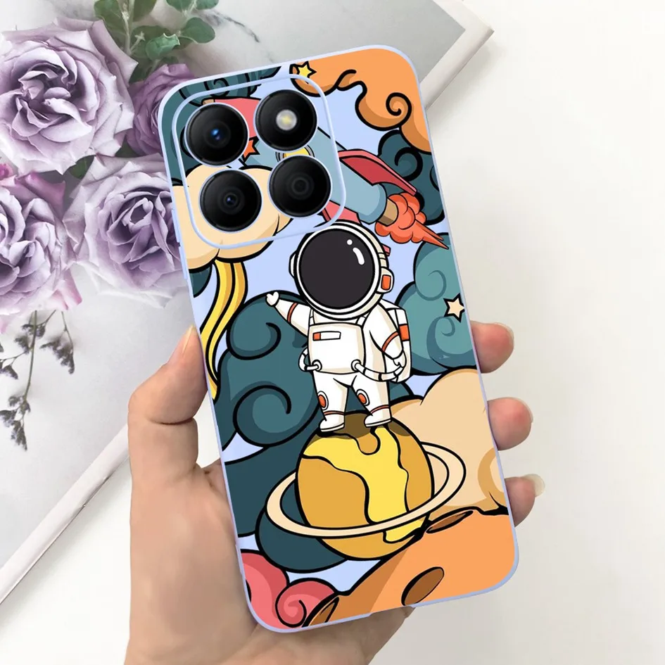 Stylish Floral Moon Soft Silicone Case - Artistic Back Cover