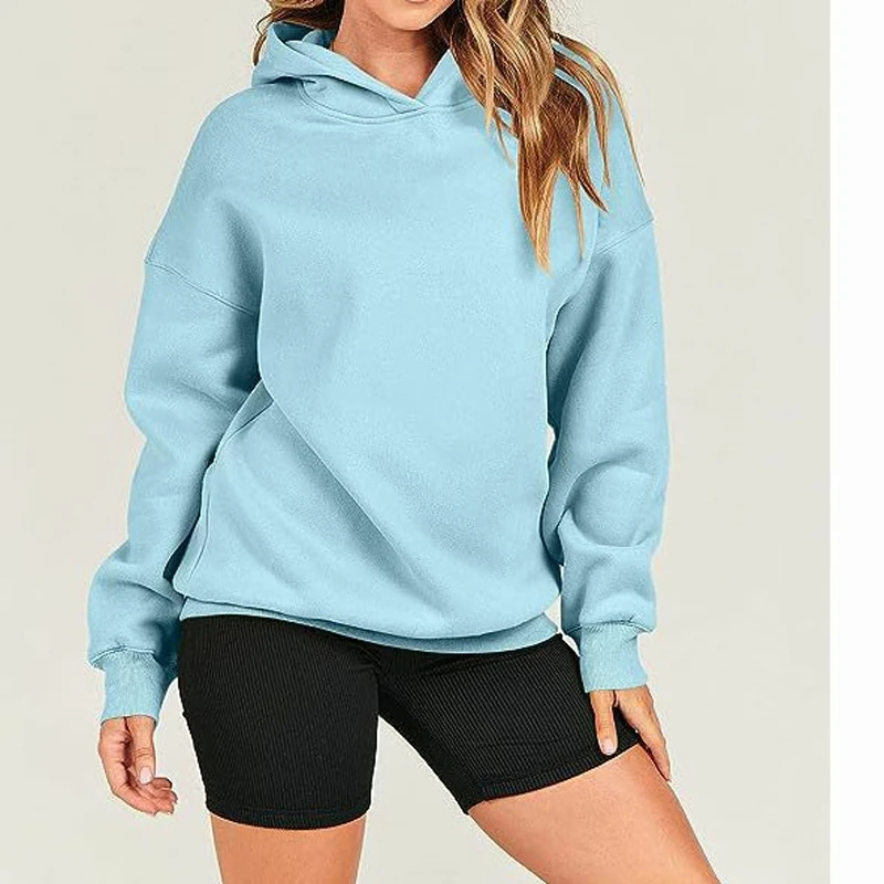 Women's Loose Hooded Sweatshirt Sports Casual Long Sleeve Warm Top