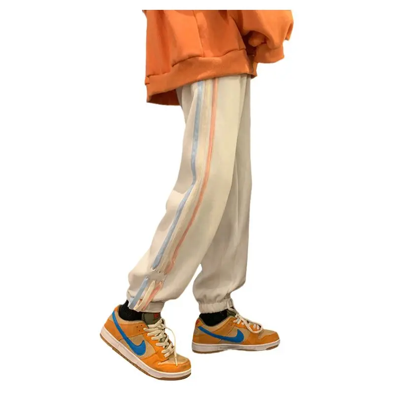 

New Fashion and High-quality Design Sense White Trousers Plus Velvet Thickened Trousers Loose and Thin Trousers with Trousers