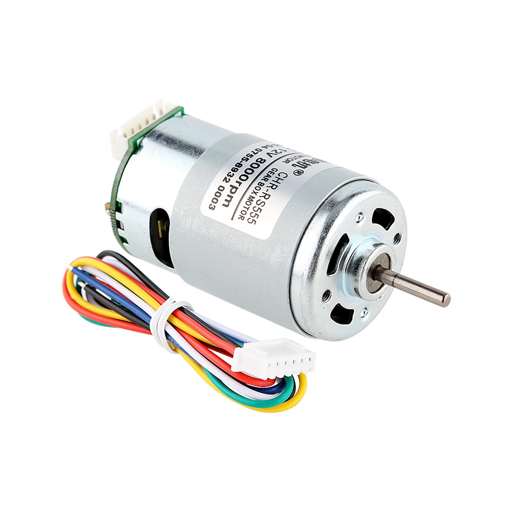 Фото Двигатель RS-555-ABHL 6V-24V DC Магнитный холл, кодировщик двигателя 12V 7800RPM 6V 3900RPM 12000RPM 6000RPM №1