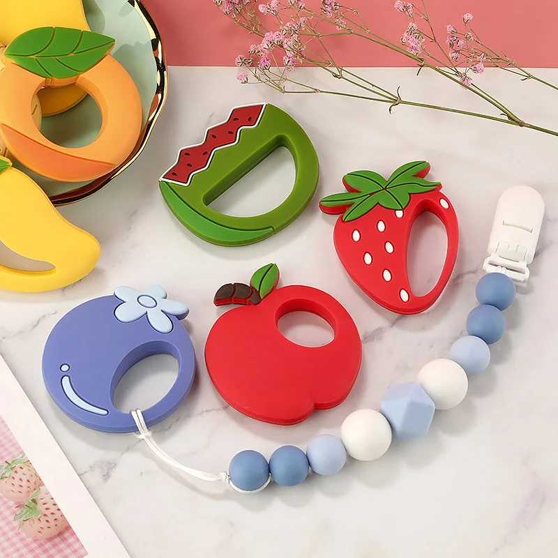 Teething Toys Baby Teething Toys Silicone Teething Toys Silicone Teether 1PC Cartoon Leaf Baby Silicone Teether BPA Free Teething Rattle for Baby Accessories