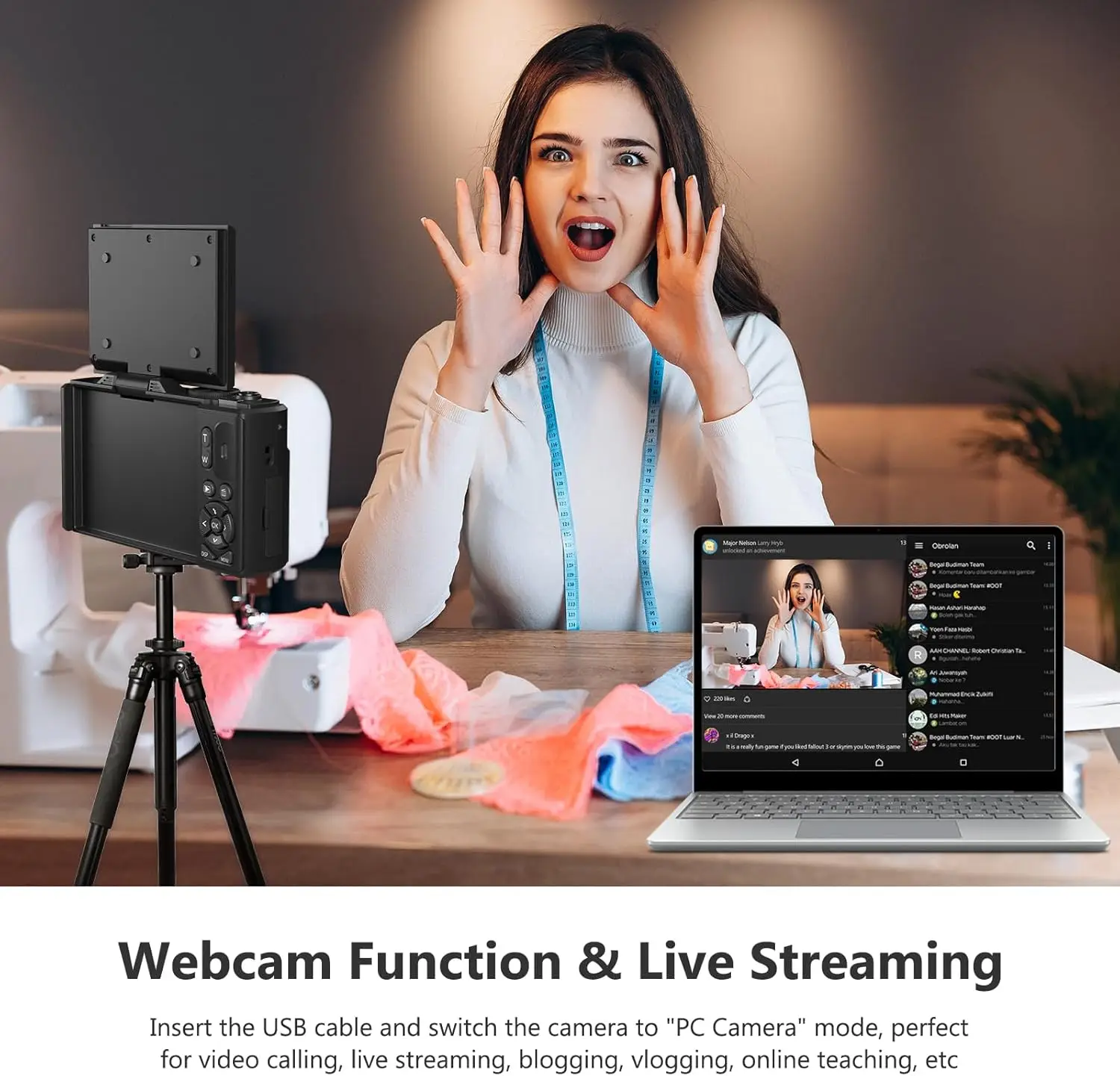 Digitalkamera 5k 75mp Mit 180 Grad Klappbildschirm Und Wlan_voghion.com