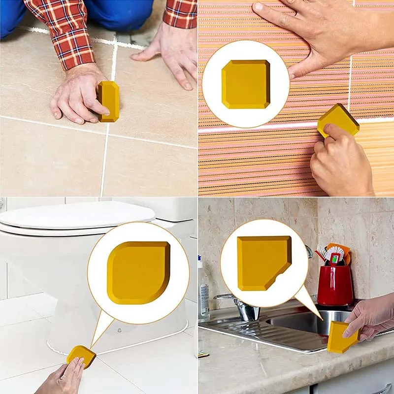 5pcs Caulking Tool Kit, Silicone Joint Sealant Spreader Spatula Scraper, Edge Repair Tools, Floor Tile Edges Cleaner