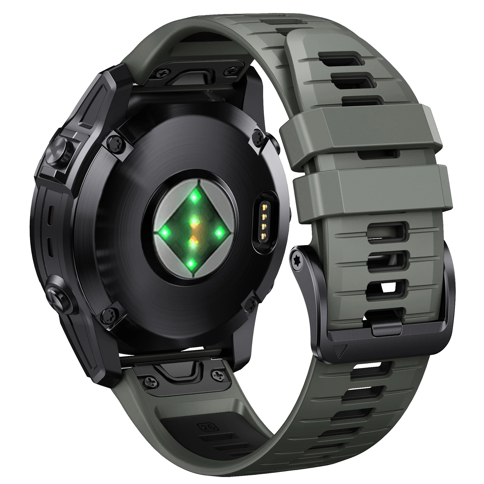 Dual-Color Silicone Quick Release Strap, 22-26mm Adjustable Band