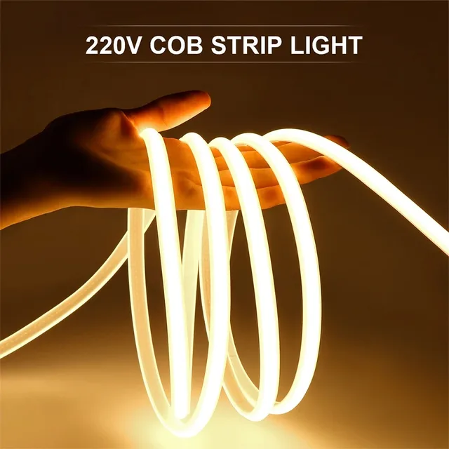 Bande lumineuse LED COB étanche pour extérieur et intérieur, diode néon, rétroéclairage de pièce, jardin, cuisine, TV, lampe de pièce veveveveved, 220V 2