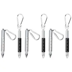 Stylos à outils multifonctions pour l'extérieur, 6 en 1, à échelle métallique avec mousqueton 