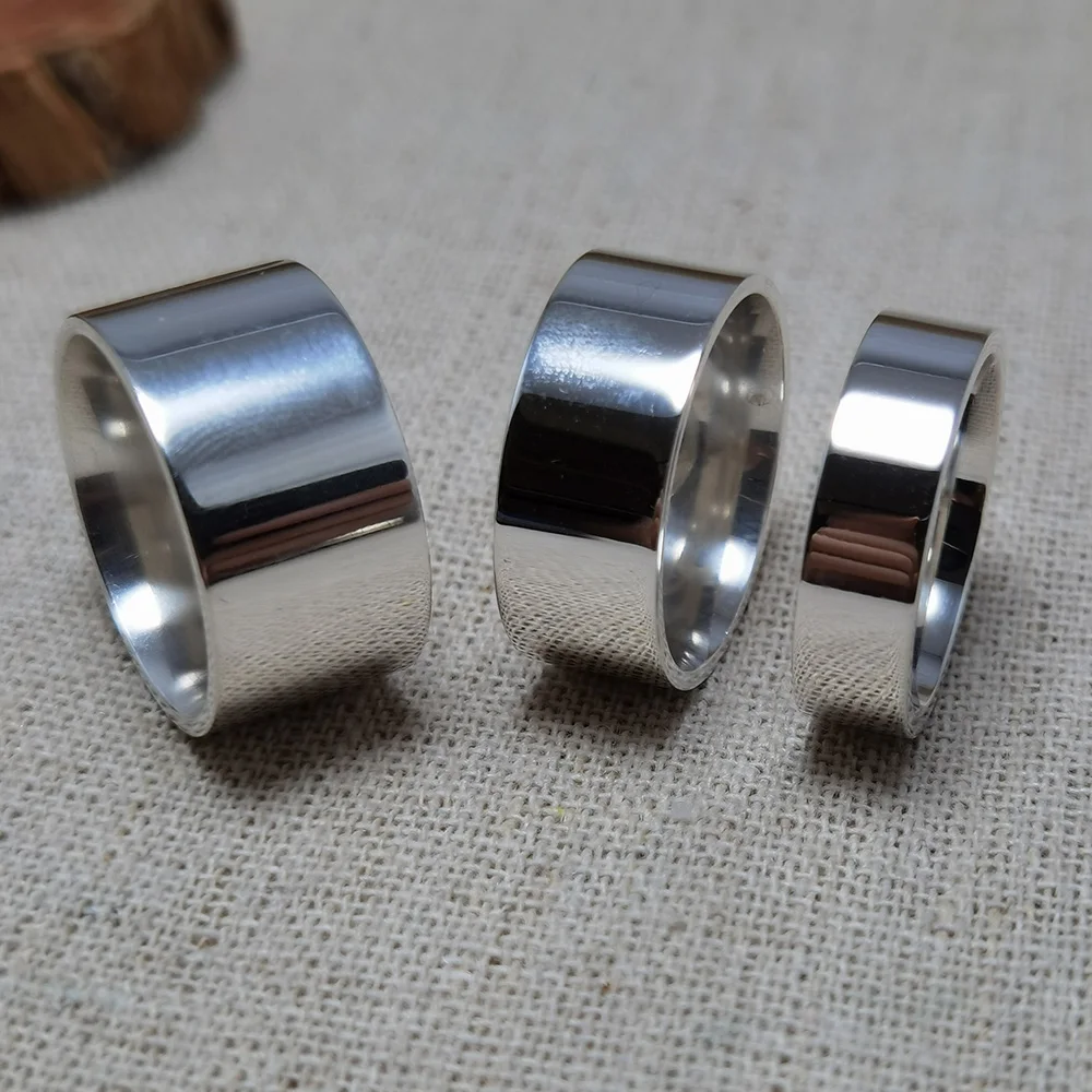 Real 925 Sterling Silver Rings for Men Women Couple of Lovers Simple Plain Comfortable Fits Wedding Band silver ring wedding rings silver rings