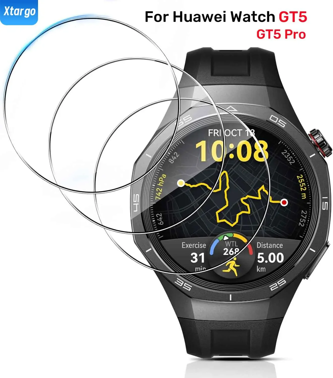 Tempered Glass Protector 1-5pcs for Huawei Watch GT5 41mm 46mm Anti-Scratch