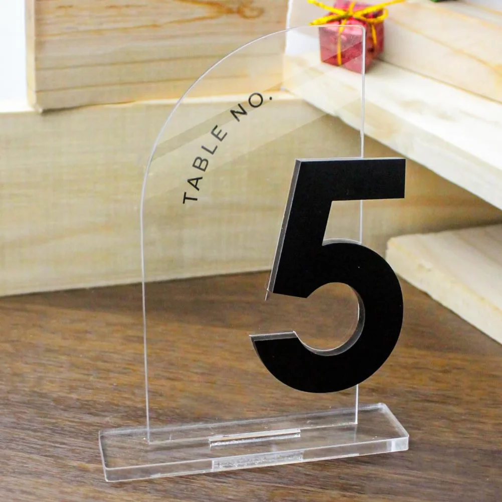 Modern Half Arch Table Numbers 3D Table Numbers Acrylic Number Sign Wedding Decor Wedding Stationery Reception Decor wedding table numbers