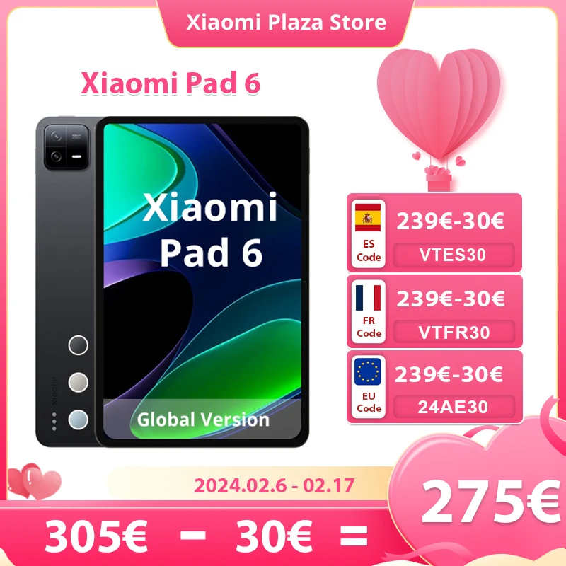 Versione Globale Xiaomi Mi Pad 6 Tablet 8Gb 128Gb Snapdragon 870 11 Pollici 144Hz 2.8K Display 4 Altoparlanti Stereo 8840Mah 33W Caricabatterie Rapido