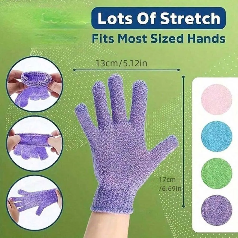 2pcs/6pcs/12pcs Reversible Exfoliating Shower Gloves, Body Scrub Gloves, ,Cleansing Tools Bath Towel Bath Products Back Scrub 3