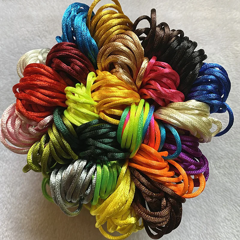 New 5yards/lot 2.0mm Chinese Knot Line Cord Silk Satin Cord Nylon DIY String Necklace Bracelets