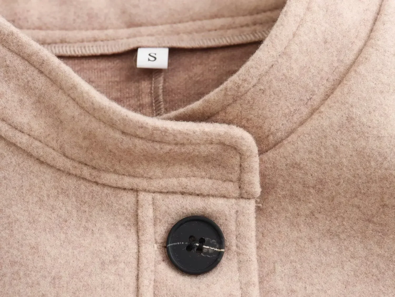 Woolen Coat for Women 2024 Stand Collar Female Casual Jacket Coats Ladies Chic Single-breasted with Pocket Outerwear