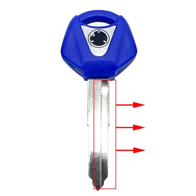 1PC 43mm Fit for YAMAHA YZF XJR1300 FJR1300 MT09 MT07 XJ6 TMax FZ6 FZ8 R3 R1 R6 Motorcycle Uncut Blade Blank Key Embryo Blue right
