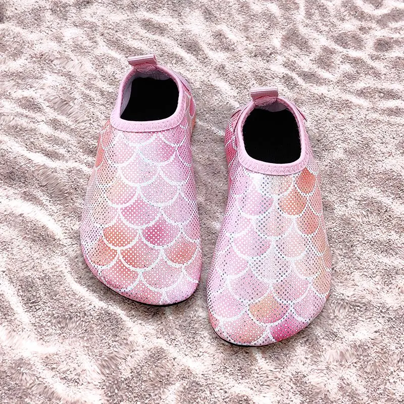 Mermaid Scale Girls Aqua Shoes Summer Bling Children Beach Swimming Shoes New Princess Anti Slip Soft Toddler Kids Slippers 5