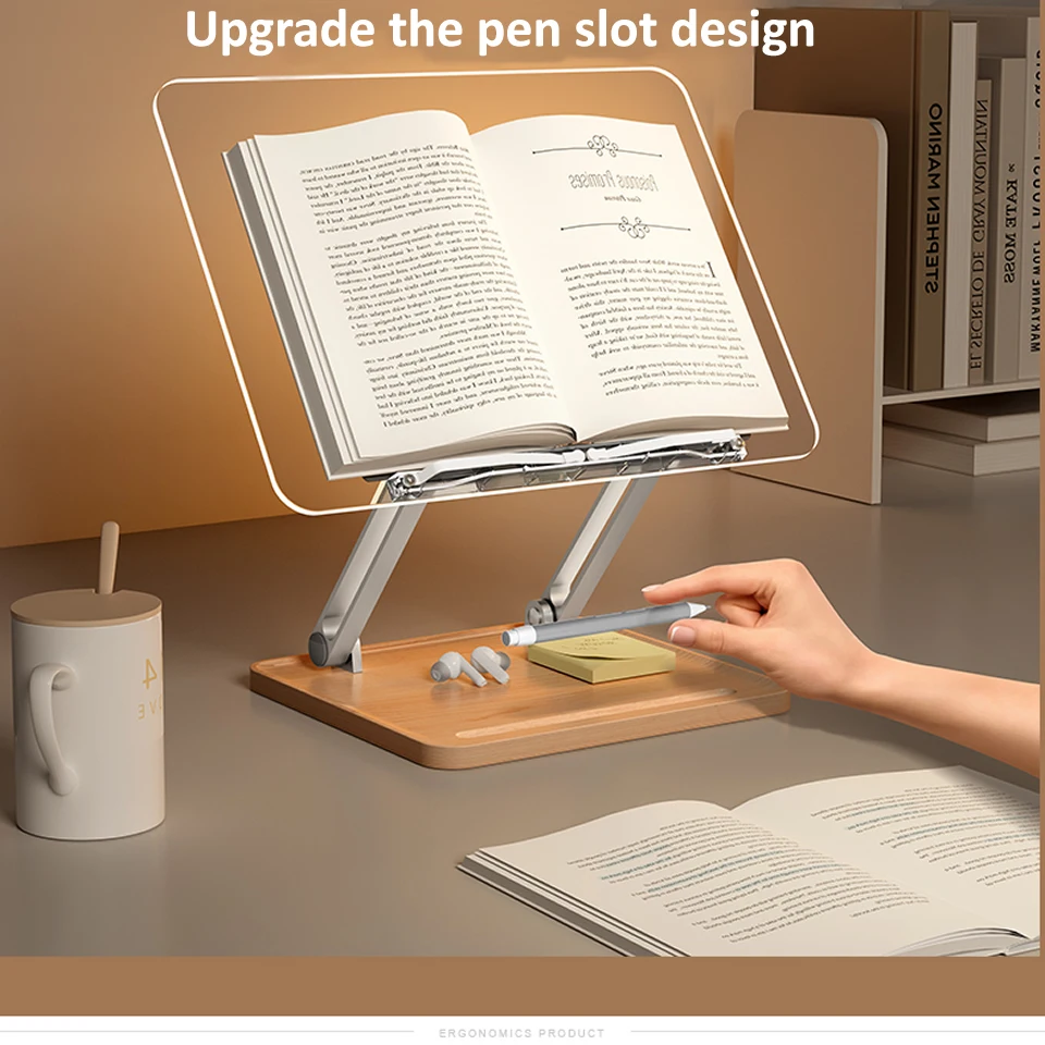Wooden Reading Transparent Stand