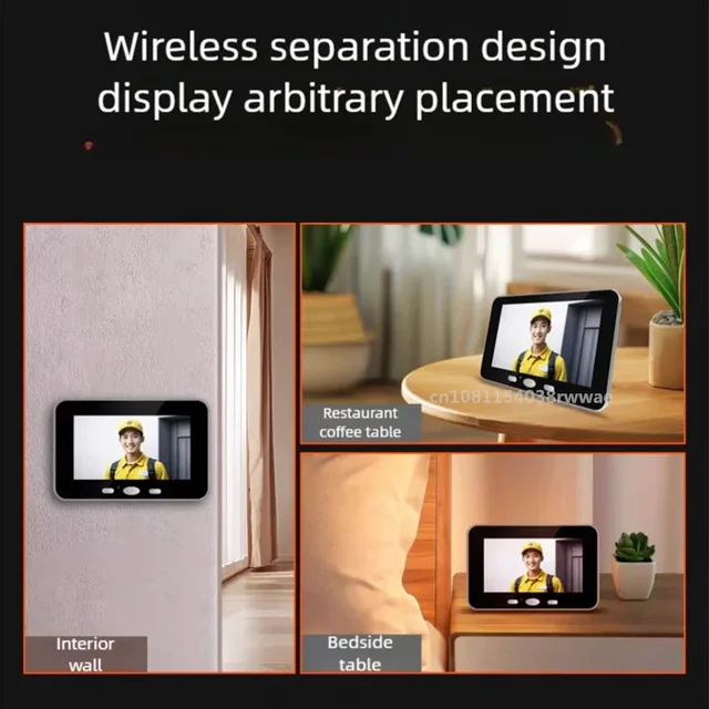 Tuya Wireless Video Doorbell 5'' Sreen Smart Life Intercom Build in Battery- PIR motion 2.4G WiFi, Two-Way Talk, Night Vision 3