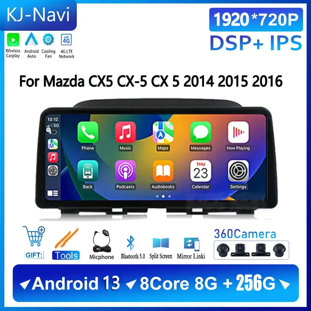 

1920*720 Car Radio Auto For Mazda CX5 CX-5 CX 5 2014 2015 2016 Android 13 Multimedia Keep Car Original Bose Amplifier System