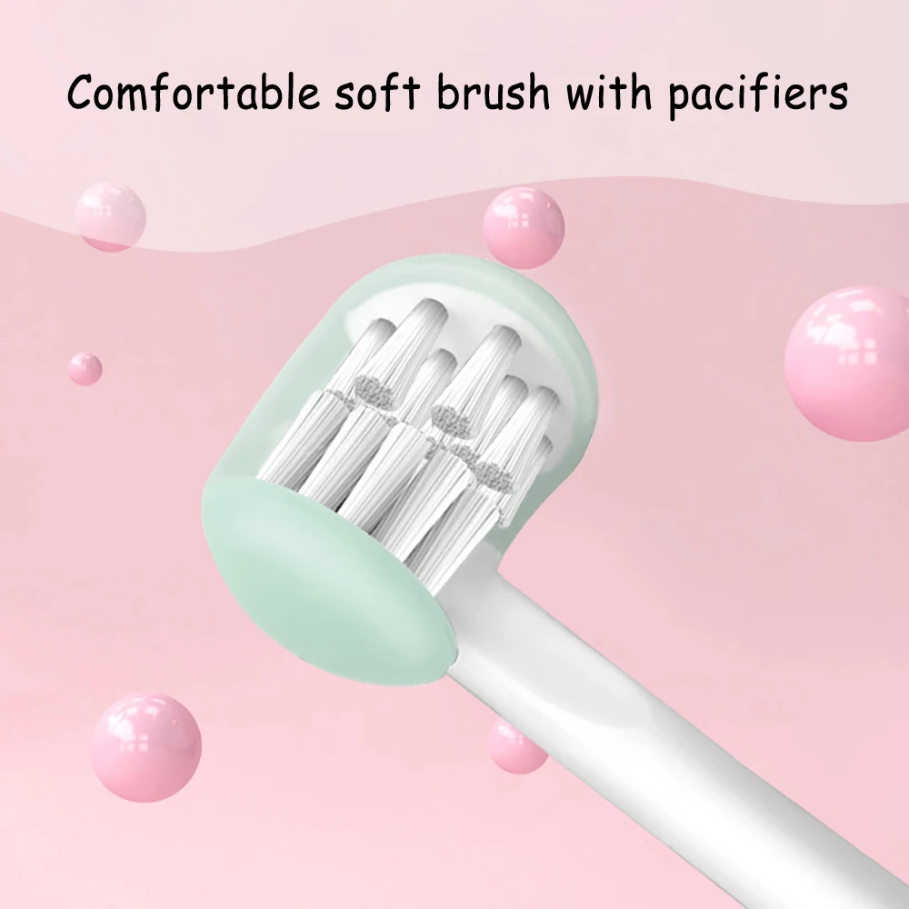 3D 사이드 음파 전동 칫솔, 어린이 교체 스마트 초음파 브러시 헤드, 방수 타이머, USB 충전식 가정용