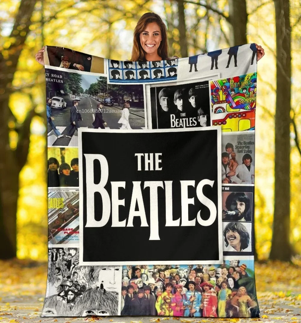 thumbnail image 1 of Manta de franela suave con diseño de banda de rock y música, manta con la firma de los Beatles, póster artístico suave, colcha, sofá, funda de aire acondicionado, 1 of 5