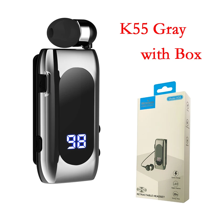 New Sale K55 Mini Bluetooth Headset BT5.2 Talk Time 20 Hours Call Remind Vibration Sport Clip Driver Auriculares Earphone 