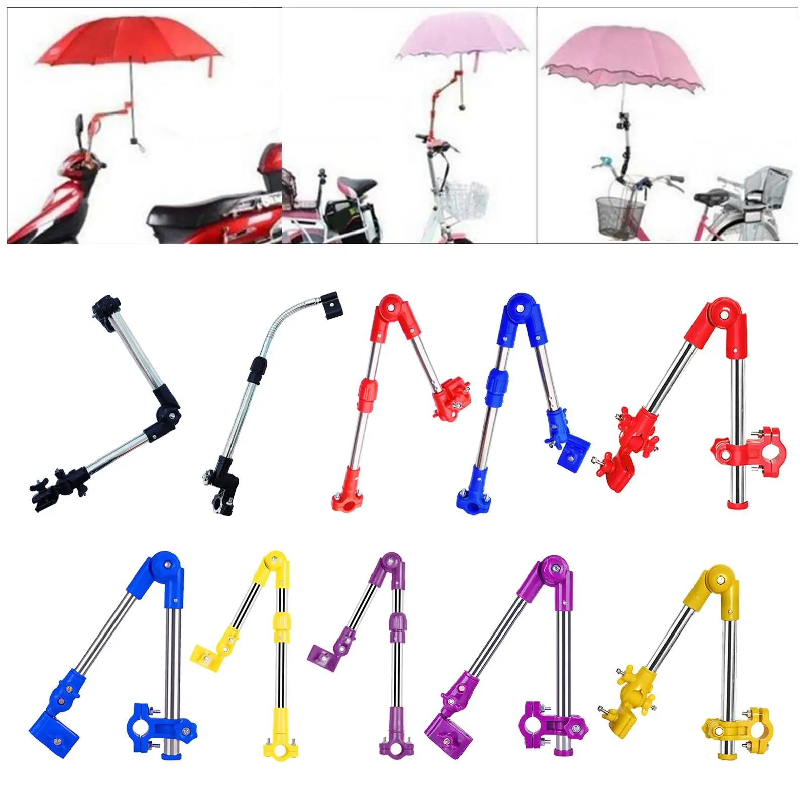 Bicycle Umbrella Bar Holder, Bike Umbrella Frame Stand Wheelchair Umbrella  Stand Handle Adjustable Umbrella Holder - AliExpress