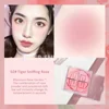 4 Square Grid Face Blusher Vibrant Orange Makeup Blush Palette Cheek Contour Blush Powder Matte Blusher Korean Makeup Tint Blush 4