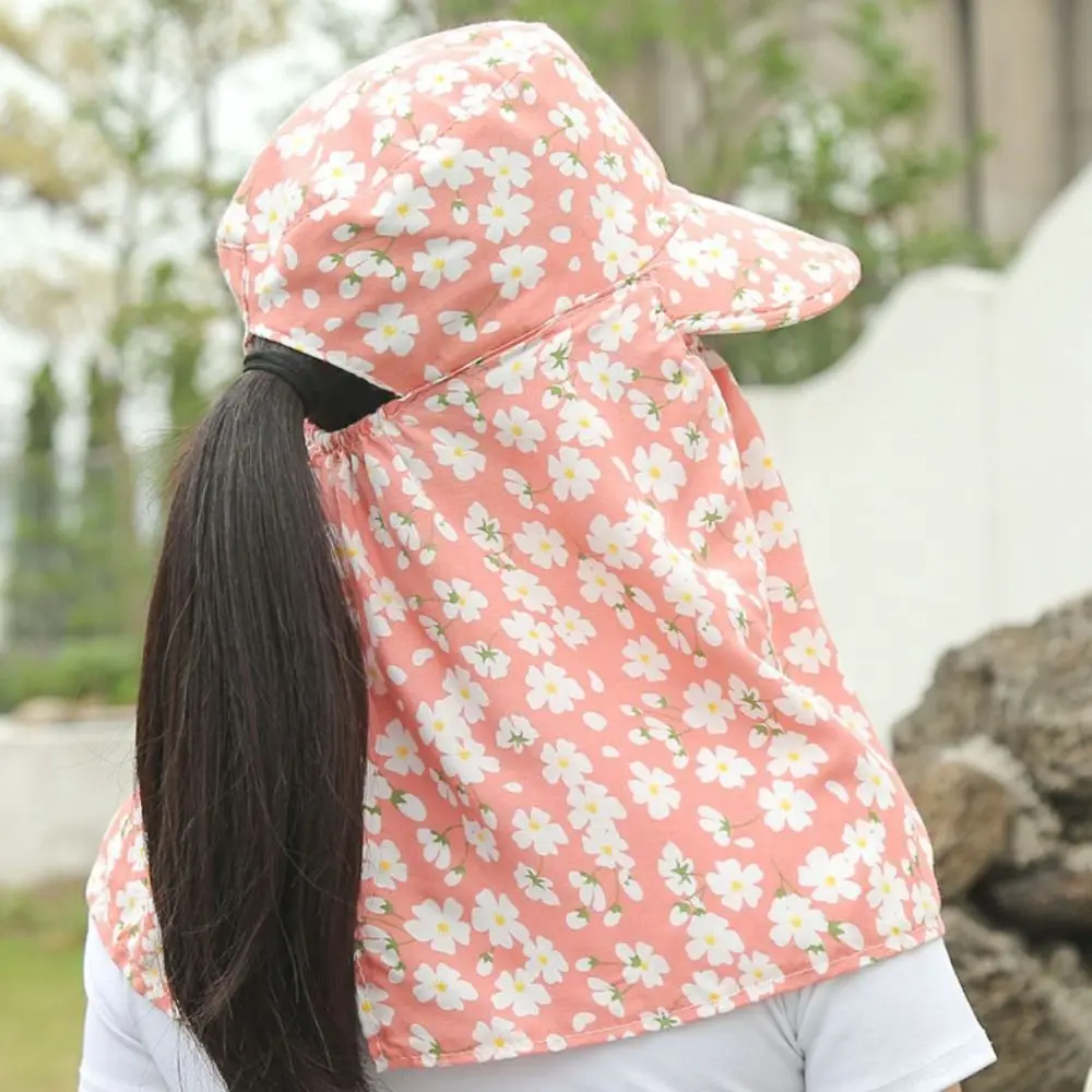 

Sun Protection Women Sun Hat Neckline Mask Face Mask Sunscreen Bucket Hat Wide Brim Fishing Cap Tea Picking Hat Ladies/Girls